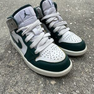 Nike Air Jordan 1 Mid ‘Oxidized Green’ Kids Sneakers FQ8087-103- SZ 11C